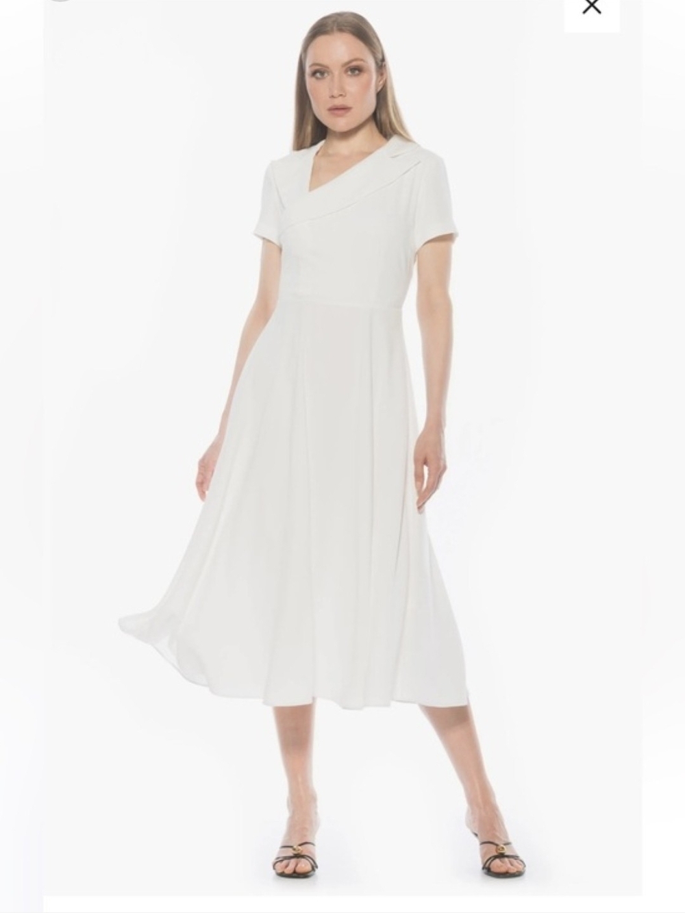 Alexia Admor White V-Neck Midi Dress
